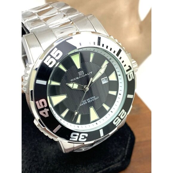Oceanaut Men's Watch OC02911 Marletta Quartz Black Dial Silver Steel 48mm - Picture 14 of 15
